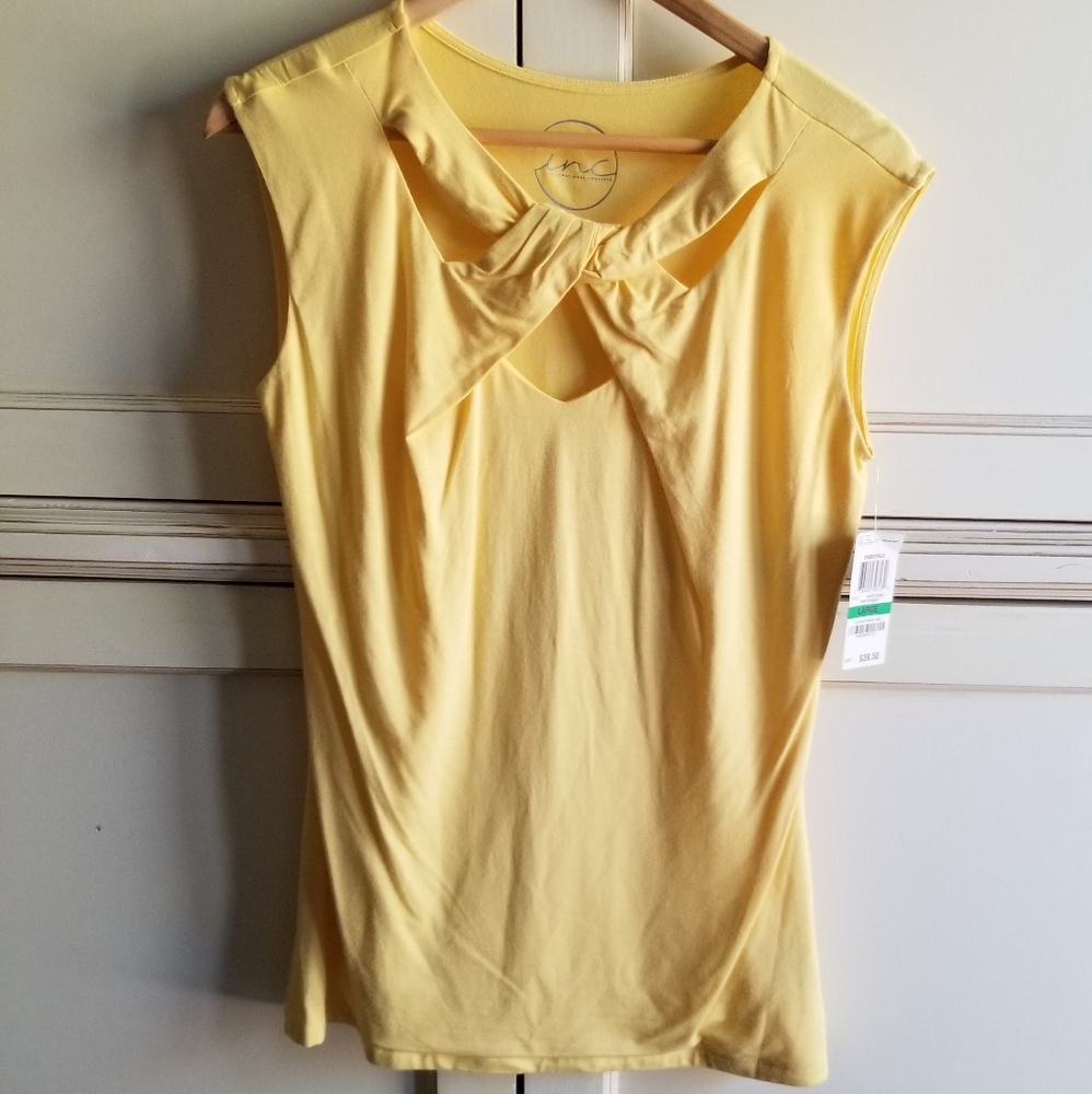 NWT- INC Crisscross Cutout Top